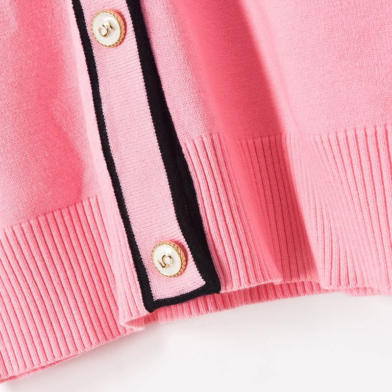 

Runway Women Pink Oversized Cardigan 2021 Luxury Spring V neck Slash Knitted Sweater Wrap Long Cardigan Female Overcoat