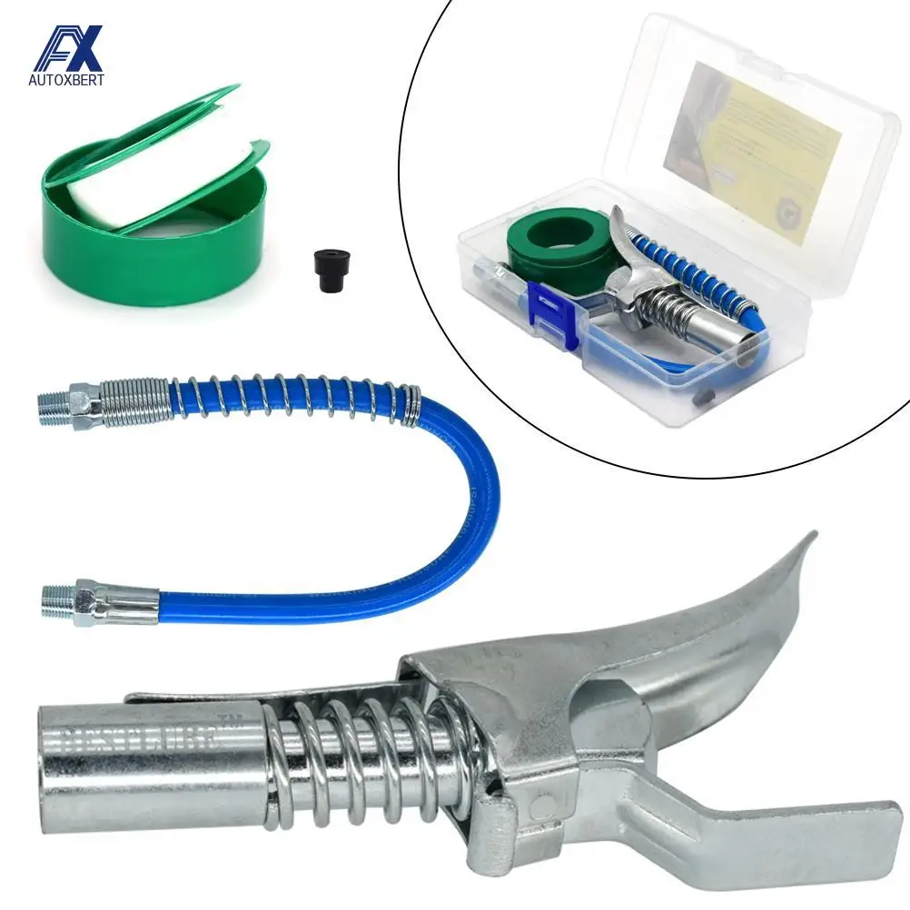 

Hose Kit High Pressure 10000PSI Grease Gun Coupler Coupling End Fitting 1/8” NPT Adapter Connector Lock On Tool Accessories