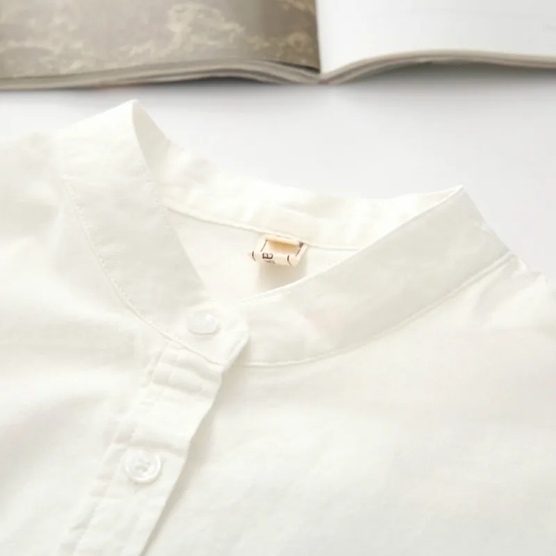 Новинка 2019 женские рубашки с длинным рукавом белого и синего цвета размера плюс