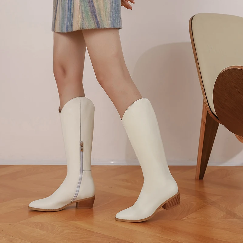 

FEDONAS Comfortable Genuine Leather Shoes For Women 2020 Winter Newest Women Knee High Boots Warm Wedding Prom Shoes Woman
