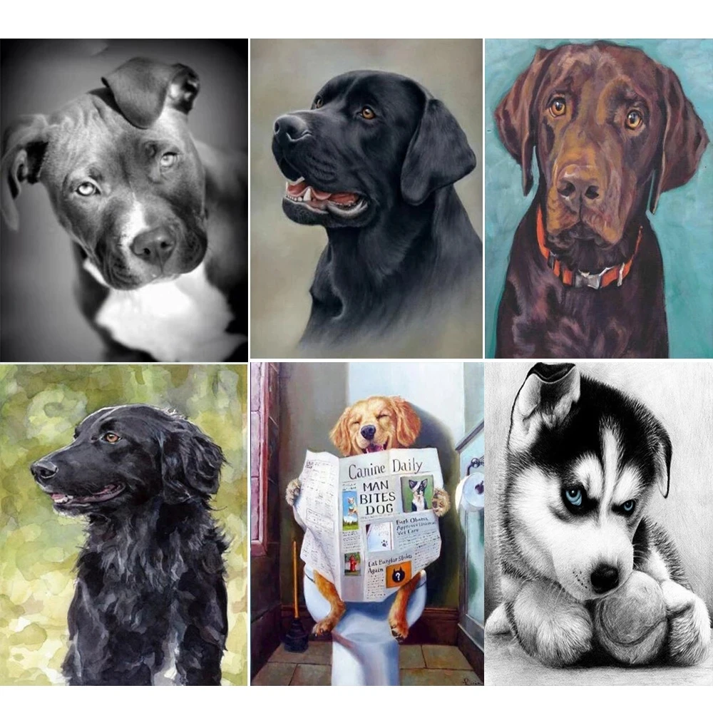 

5D DIY Diamond Painting Labrador Picture Dog Needlework Embroidery Full Diamond Painting Rhinestone christmas Decoration
