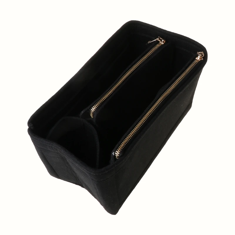 

Purse Organizer Insert Felt Bags Handbag with Zipper Tote Shaper Multi Pocket