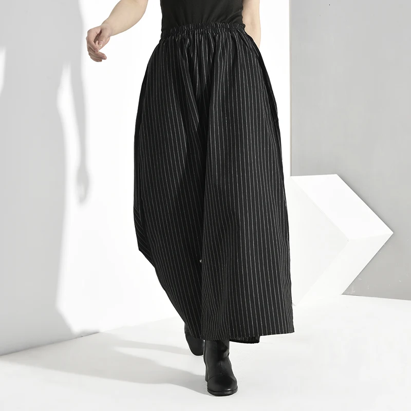 [LANMREM] 2020 новые осенние свободные широкие брюки с высокой талией и карманами для