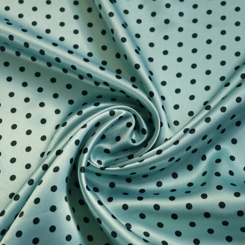 Per Meter, niedliches Polka-Dots-Material, Satin, Charmeuse, weicher Mantel, Futter, Schal, DIY-Stoff – Detail 8