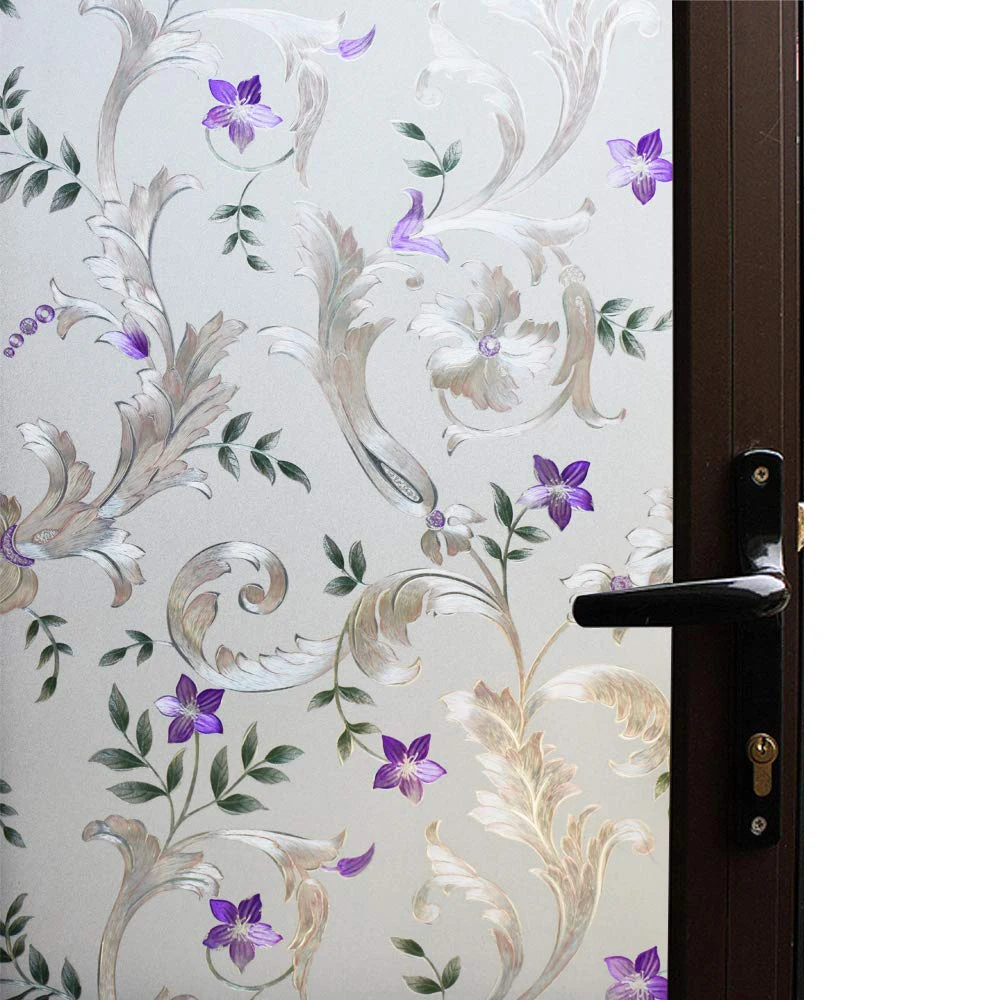 Декоративная оконная пленка фиолетового цвета Защитная для дверей статические