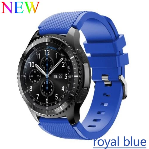 Royal blue 22 мм ремешок для часов samsung Galaxy watch 46 мм 42 мм active 2 gear S3 Frontier ремешок huawei часы gt спортивный браслет 20 - Band Color: Royal blue