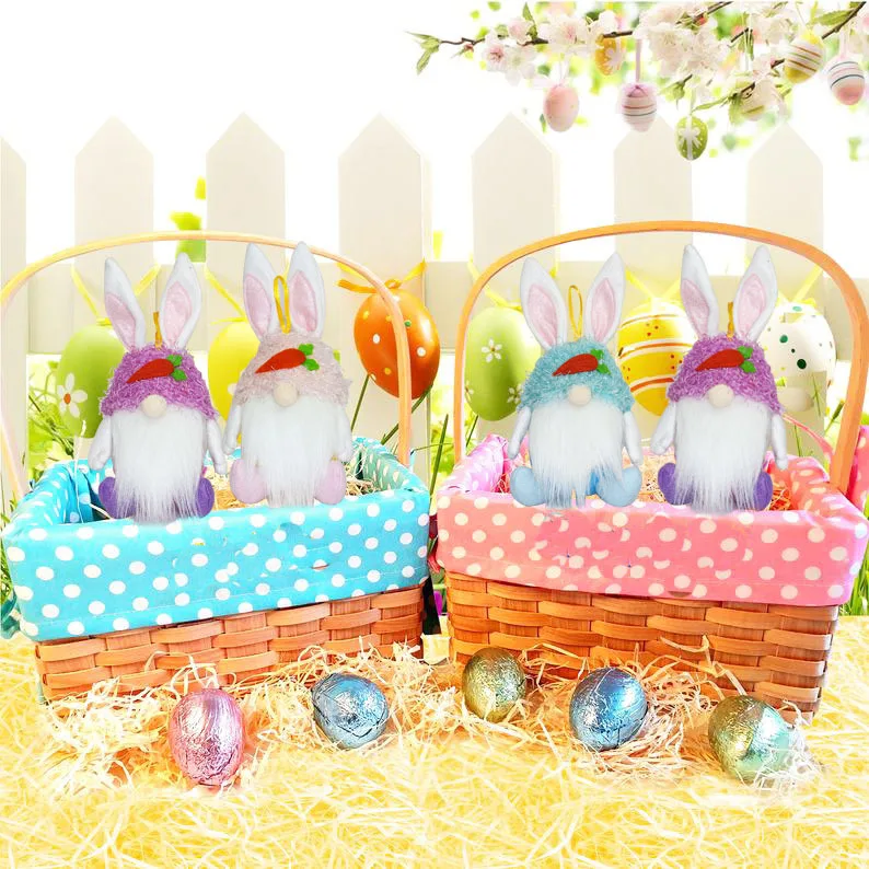 

2021 Cartoon Easter Faceless Doll Cute Rabbit Elf Candy Bottle Hanging Bunny Easter Gift Kids Happy Easter Party Decor For Home