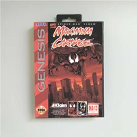 spider men game venomed maximum carnage usa cover with retail box 16 bit md game card for sega megadrive genesis