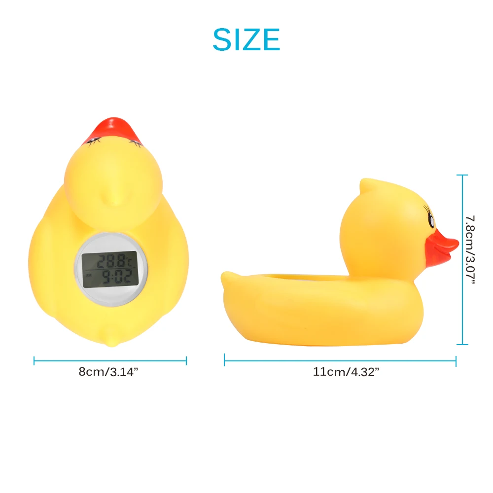 

Baby Bath Thermometer Yellow Duck IP67 Waterproof Digital Floating Bath Thermometer Bath Toy With LED Warning Alarm Bathtub Baby