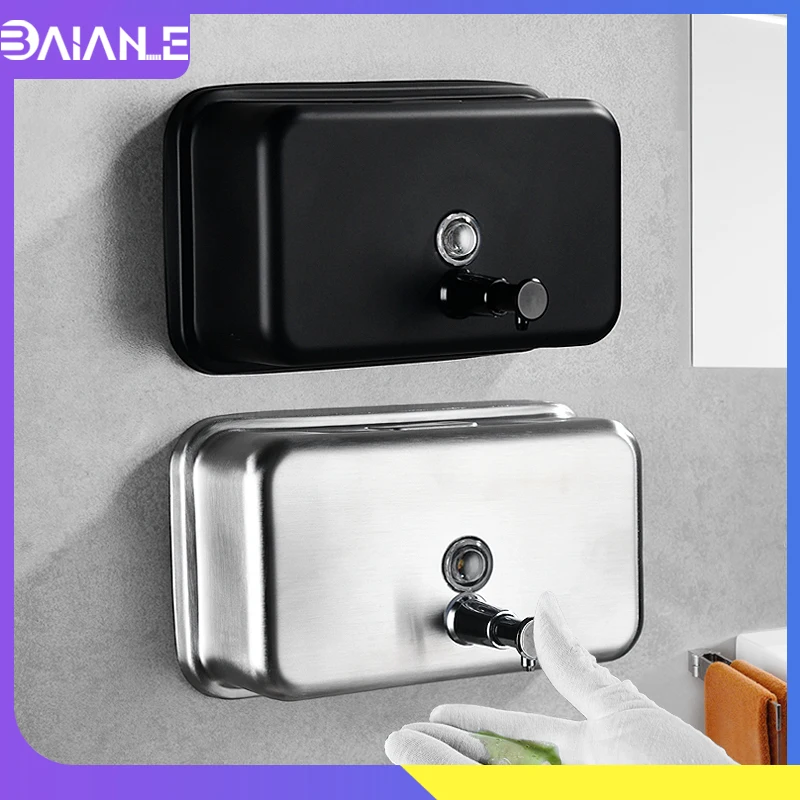 

Liquid Soap Dispenser Bottles Stainless Steel Bathroom Shower Gel Shampoo Hand Soap Dispenser Wall Mounted Kitchen Dispenser