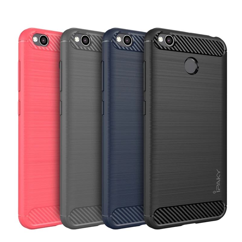 IPAKY For Xiaomi Redmi 4X Case Original Brand Carbon Fiber Soft Flexible TPU Back Cover Silicone redmi 4x Funda Capa |