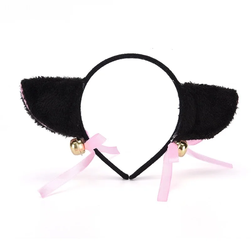 

Beautiful Masquerade Halloween Cat Ears Cosplay Cat Ear Anime Party Costume Bow Tie Bell Headwear Headband Anime