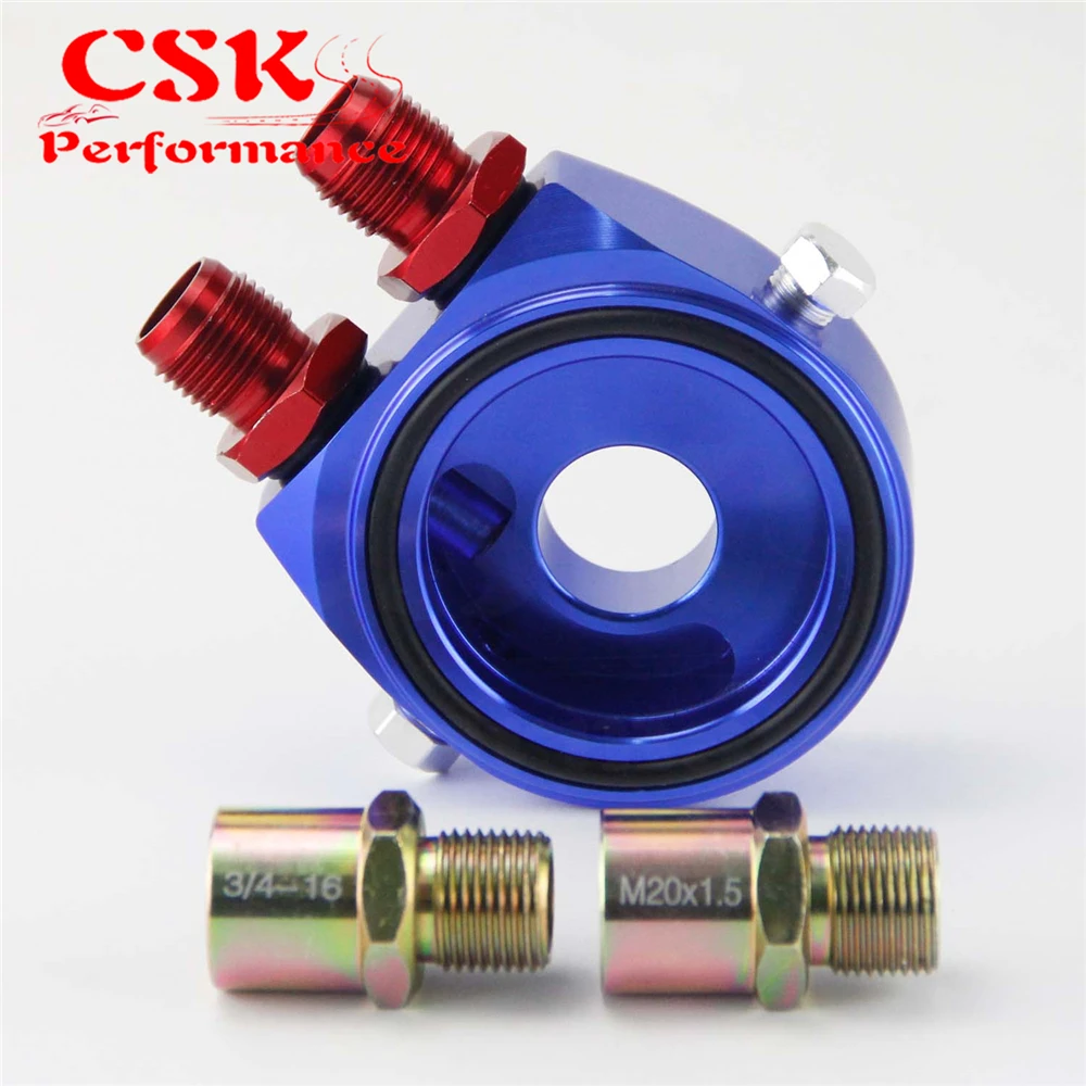AN8 Oil Cooler Plate Sandwich Adapter for M20 X 1.5MM 3/4&quot 16 UNF Filter - Red Silver Black Blue Gold Purple | Автомобили и