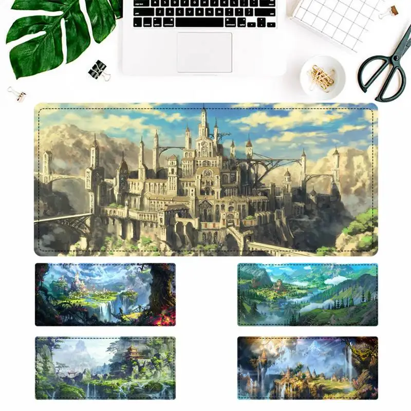 

30x60cm Beautiful Anime Fantasy Town Tree Gaming Mouse Pad Gaming MousePad Large Big Mouse Mat Desktop Mat Computer Mouse pad