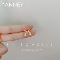 yanney silver color korean pearl stud earrings for women girls fashion wedding jewelry gift