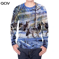 qciv brand wolf long sleeve t shirt men animal anime clothes landscape 3d printed tshirt home t shirt snow hip hop mens clothing