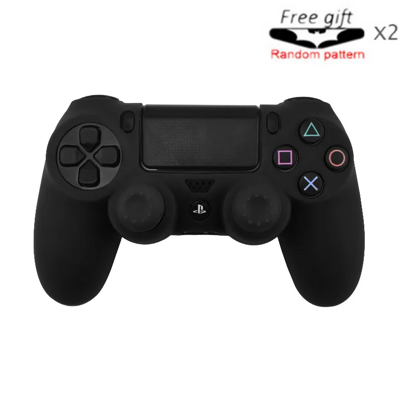 Мягкий гибкий силиконовый чехол, защитный чехол для Playstation 4 PS4 Pro Slim, светодиодный светильник, наклейка, 2 шт., ручка+ светодиодный чехол