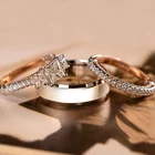 Кольца Huitan женские, 3 шт.компл., с маленьким круглым фианитом