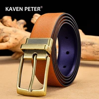 mens leather reversible belt classic fashion designs wholesale male business dress dot belts with rotated buckle dropship