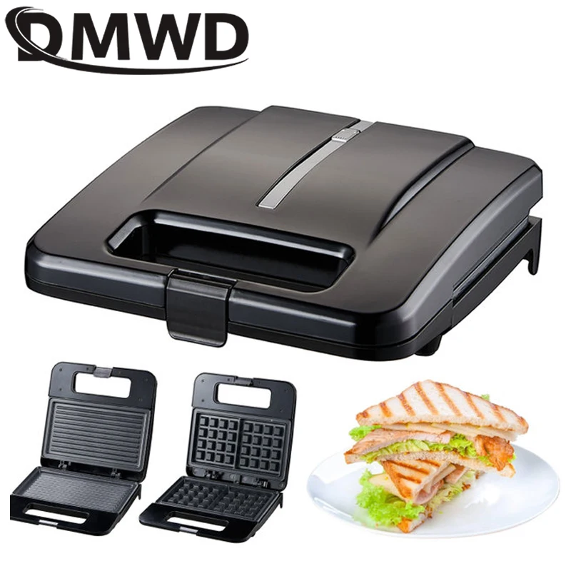 DMWD 3in1многофункциональные электрические мини-Сэндвичи гриль Panini тарелка