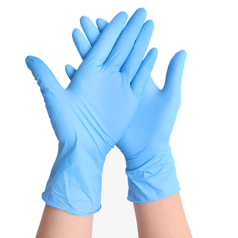 

100 шт. нитрил латексные одноразовые перчатки для Кухня для дома и сада Бытовая резиновые перчатки для мытья посуды черный, белый цвет синий