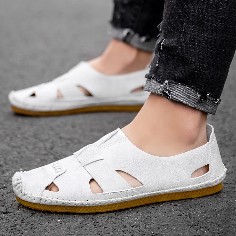 Сандалии мужские дышащие пляжная обувь Повседневные тапочки для воды шитье