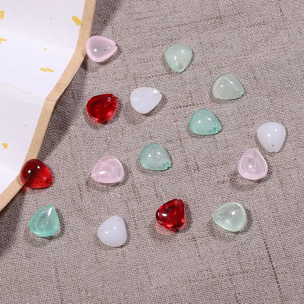 Стеклянные бусины лепестки с плоской задней стороной 10 шт./лот разноцветные