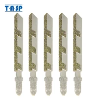 tasp 5pcs 3 76mm jigsaw blades diamond coated jig saw blade grit 50 t shank for granite tile cutting power tools accessories