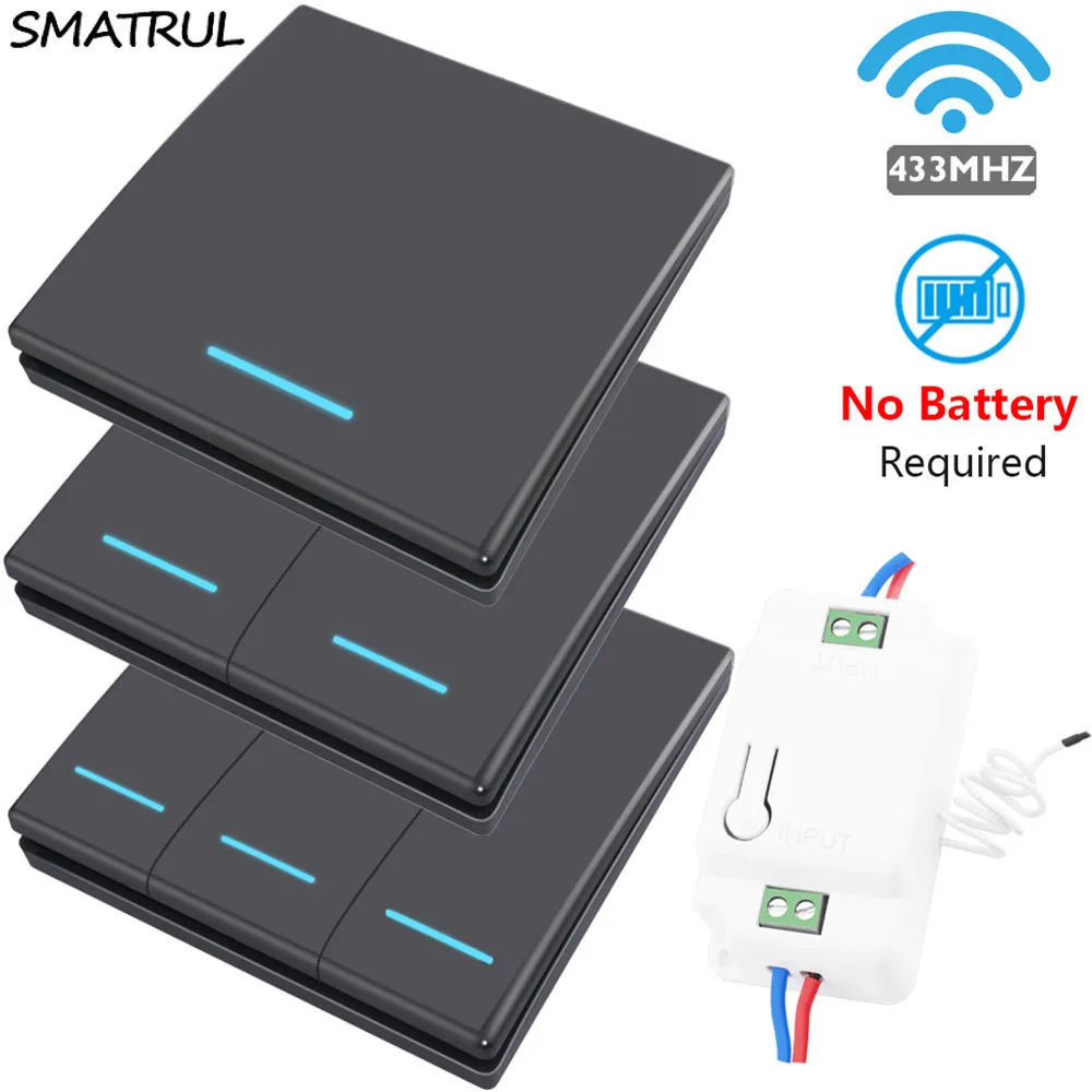 SMATRUL автономный беспроводной переключатель светильник 433 МГц умный кнопочный RF