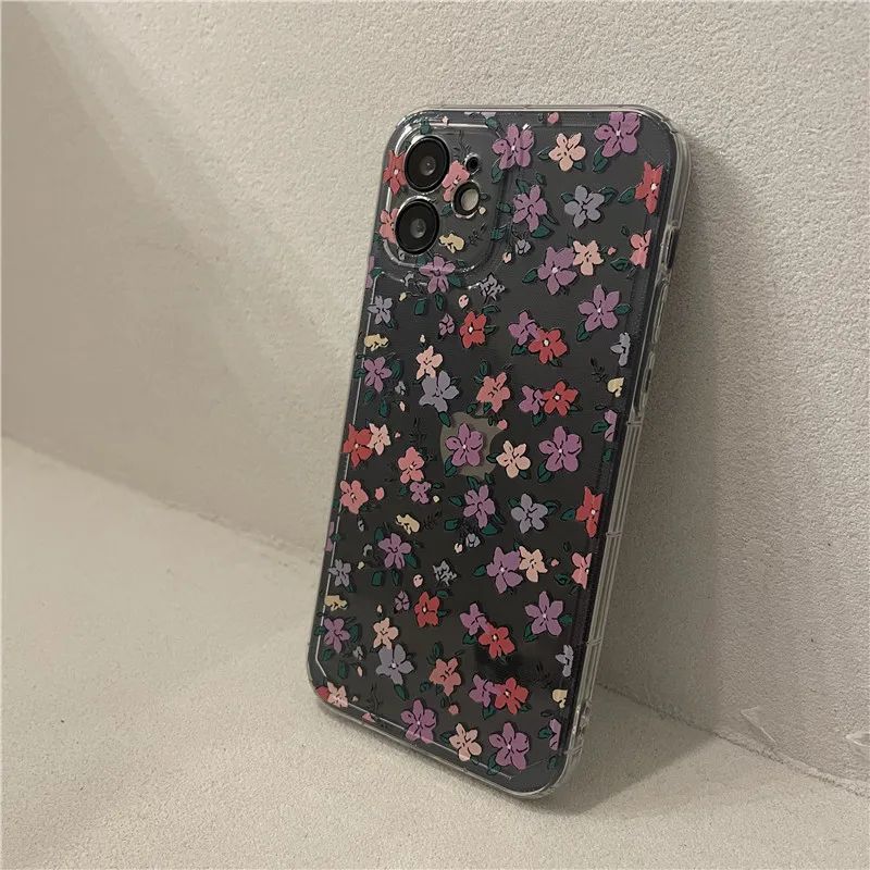 

Fashion Plants Flowers Soft Phone Case For iphone 12 mini 11 Pro max 7 8 plus SE 2020 X XR XS Max Cute Back Cover Clear Funda
