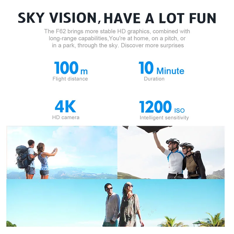 Камера 4K RC Дрон Квадрокоптер WiFi Радиоуправляемый вертолет FPV Безголовый режим