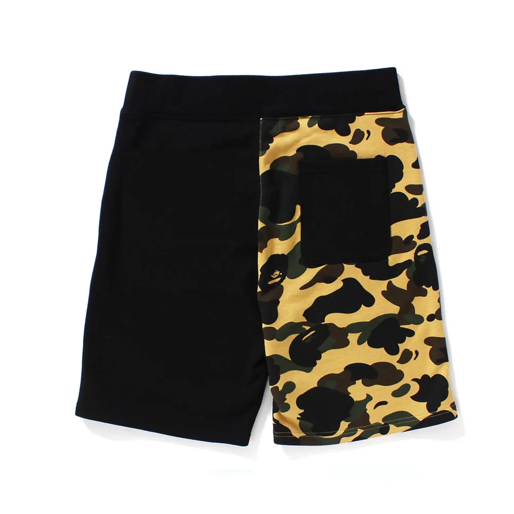

19ss Japanese tide brand color matching shark shorts men and women camouflage casual beach pants bape pants cotton