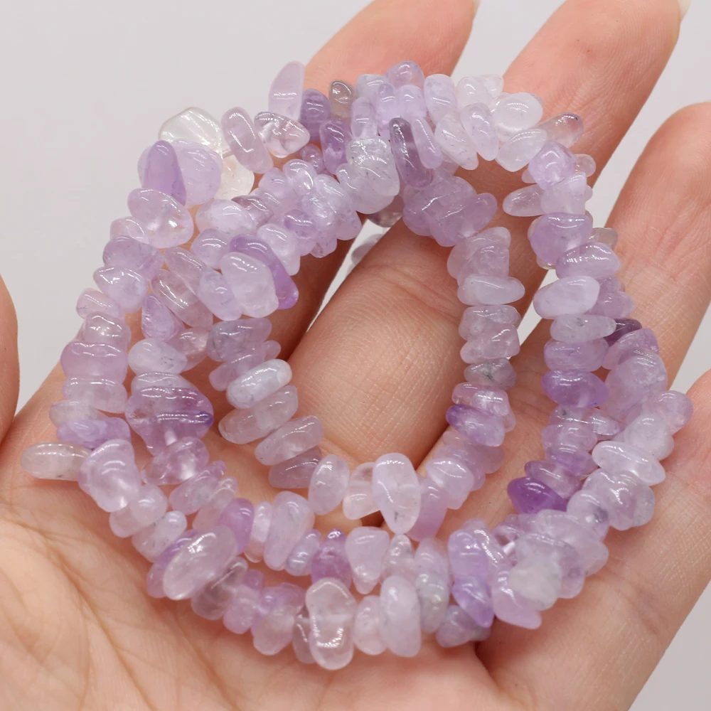 

5-8mm Natural Light Amethyst Beaded Irregular Gravel Beads for Jewelry Making DIY Necklace Bracelet Accessries Length 40cm