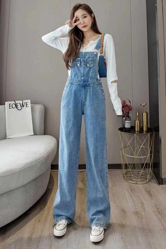 

2021 Spring Fashionable Stylish Denim Suspender Pants for Women