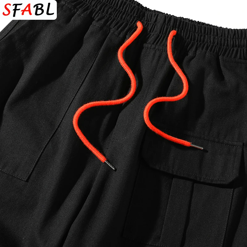 

SFABL New Men Cargo Pants Solid Casual Sweatpants Men Hip Hop Multi pocket Trousers Joggers Streetwear Quality Cotton Pants Male