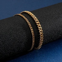 35mm stainless steel gold curb cuban chain bracelet