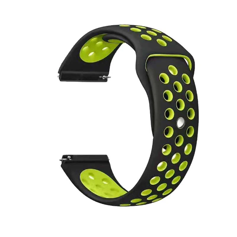 8-Black yellow 22 мм 20 мм ремешок для часов samsung band galaxy watch active 46 мм gear S3 frontier 42 мм huawei watch gt ремешок силиконовый ремешок для часов - Цвет ремешка: 8-Black yellow