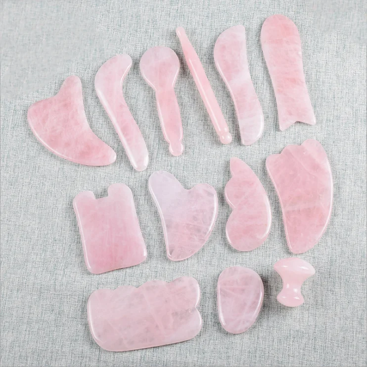 

Натуральный розовый кварц, инструмент для иглоукалывания гуаша, нефритовый массажер для подтяжки лица, массажный скребок для глаз с камнем ...