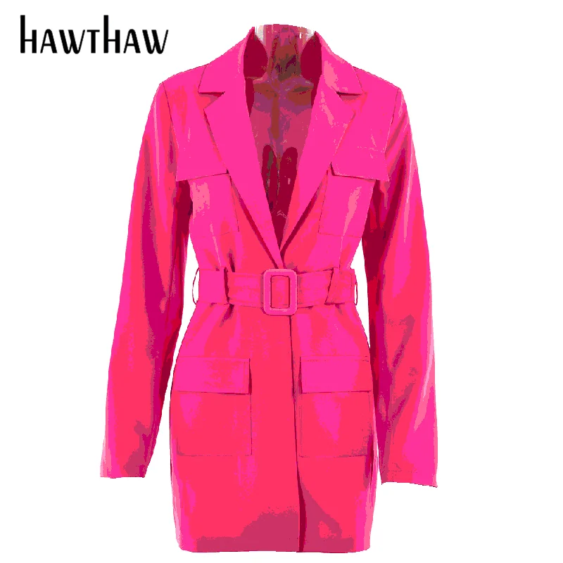 

Hawthaw Women Spring Fashion Summer Long Sleeve V neck Ladies Blazer Tailored Business Coat 2021 Female Clothes Streetwear