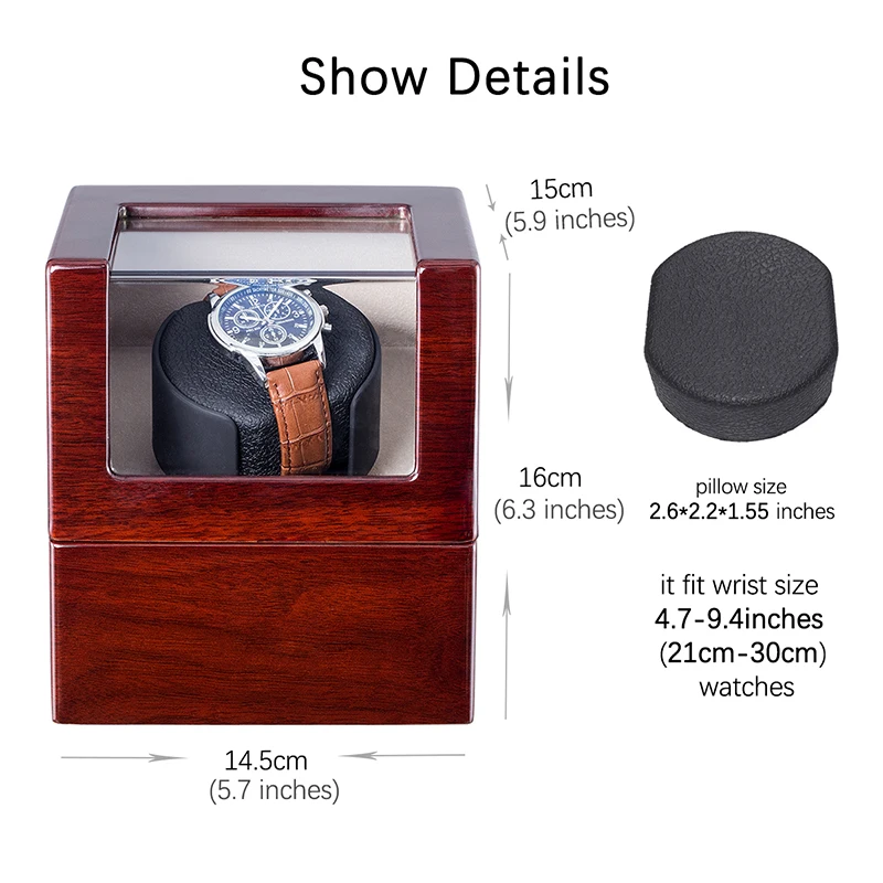 Чехол для хранения автоматический Деревянный чехол одной обмотки часов с