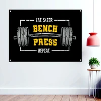 eat sleep bench press repeat gym motivational slogan poster wallpaper hanging paintings yoga fitness workout banner flag