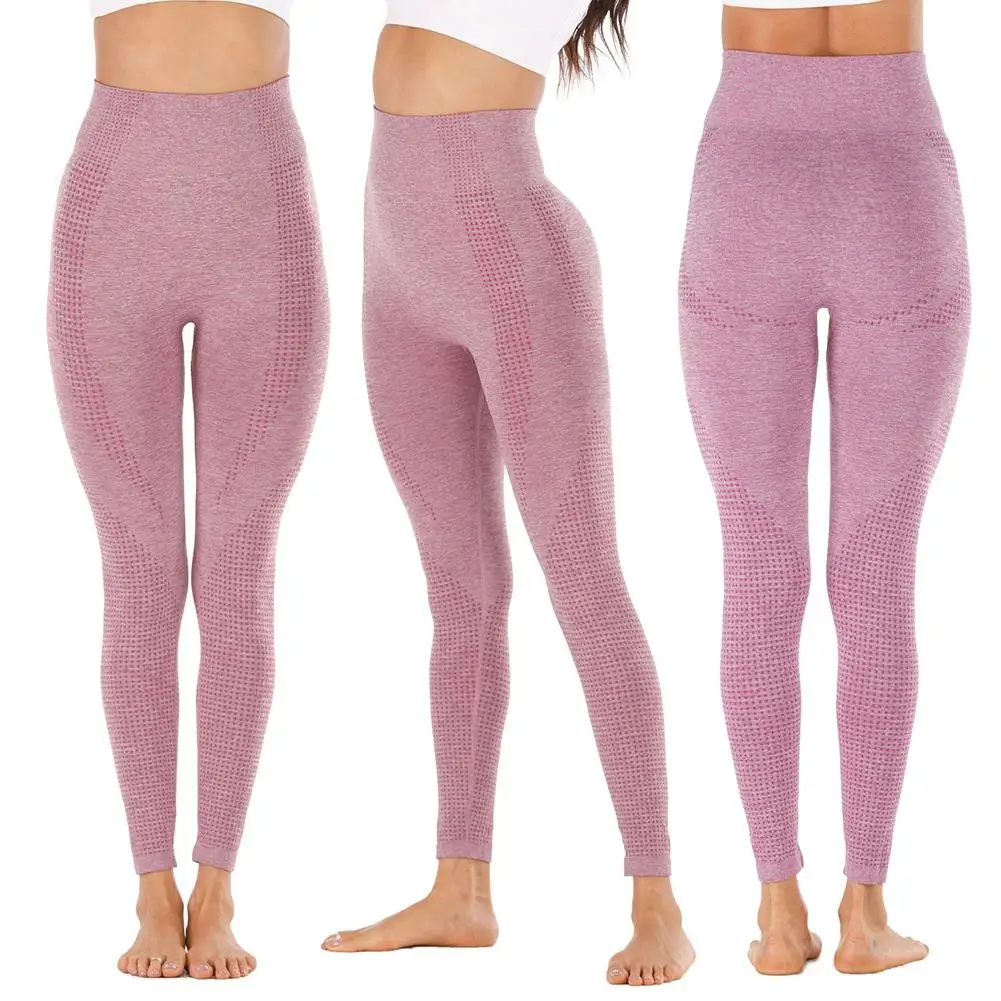 Однотонные женские спортивные Леггинсы с высокой талией эластичные брюки пуш-ап