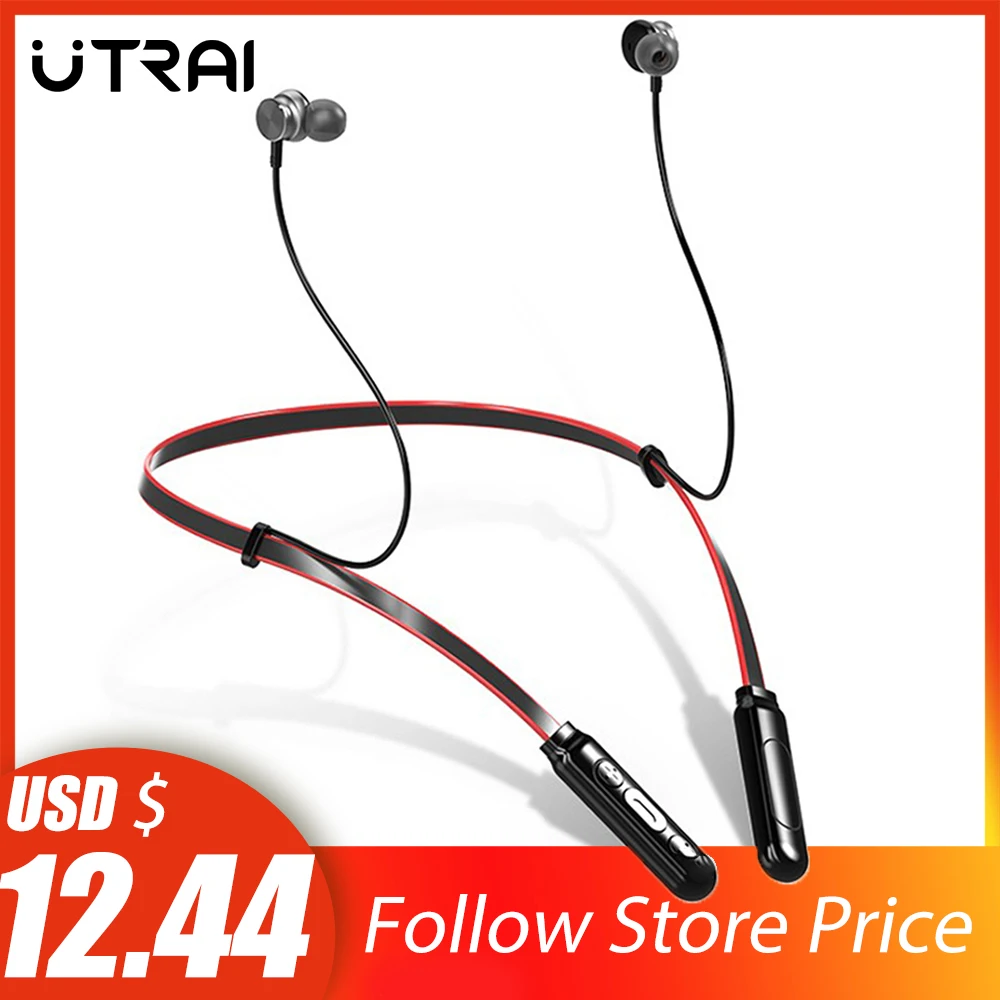UTRAI Bluetooth наушники 5,0, беспроводные наушники для телефона Xiaomi, Спортивная игровая гарнитура с микрофоном, гарнитура Bluetooth с шейным ободом