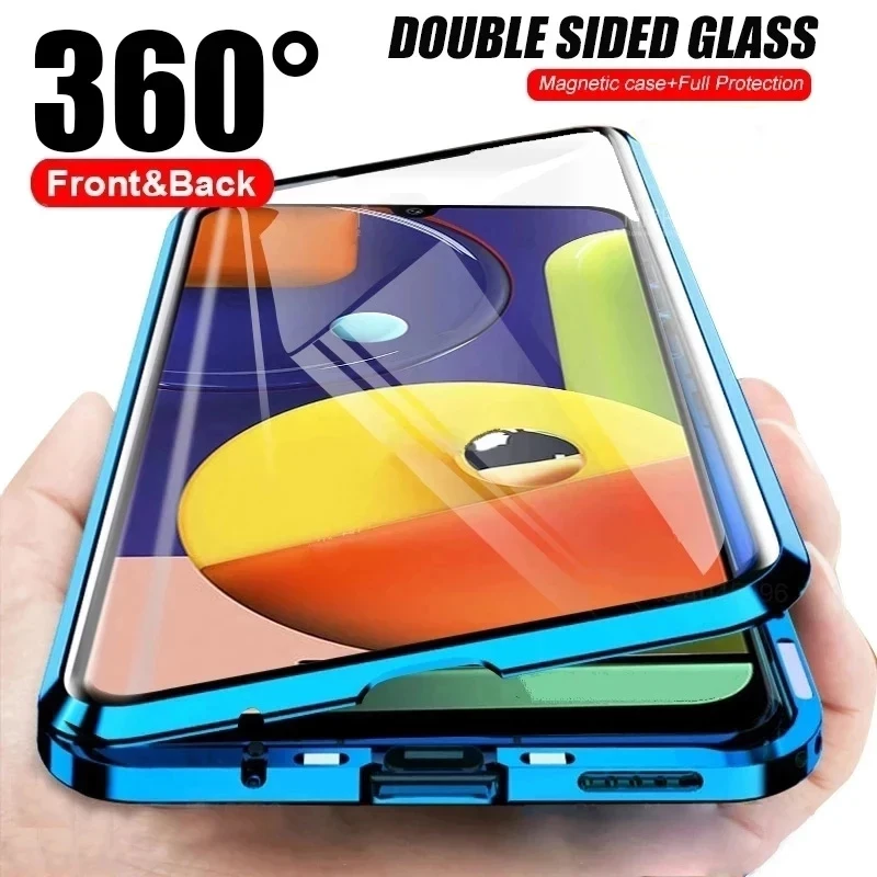 

360° Protect Magnetic Adsorption Glass Phone Case For OPPO A5 A9 2020 A11X A11 K7X K5 K3 Realme V5 Q2 Q X XT X2 3 Lite Pro Cover