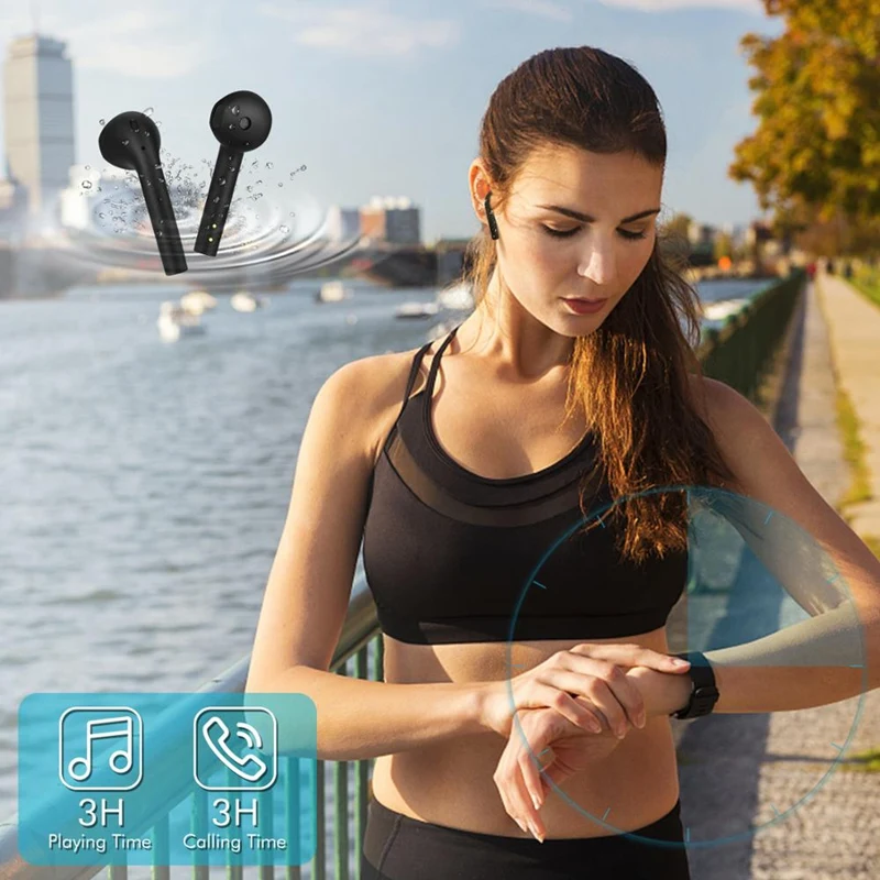 Беспроводная Спортивная Bluetooth-гарнитура J1 Tws с глубокими басами и
