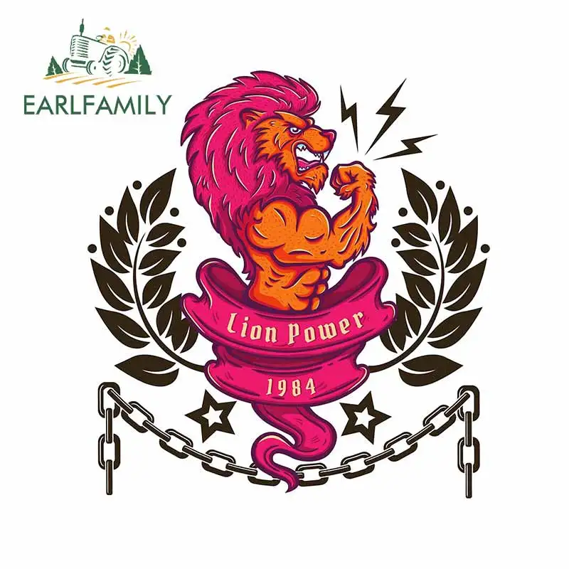 EARLFAMILY 13 см x 9 4 для Лев мускулы Мощность автомобиля Стикеры Творческий лобовое