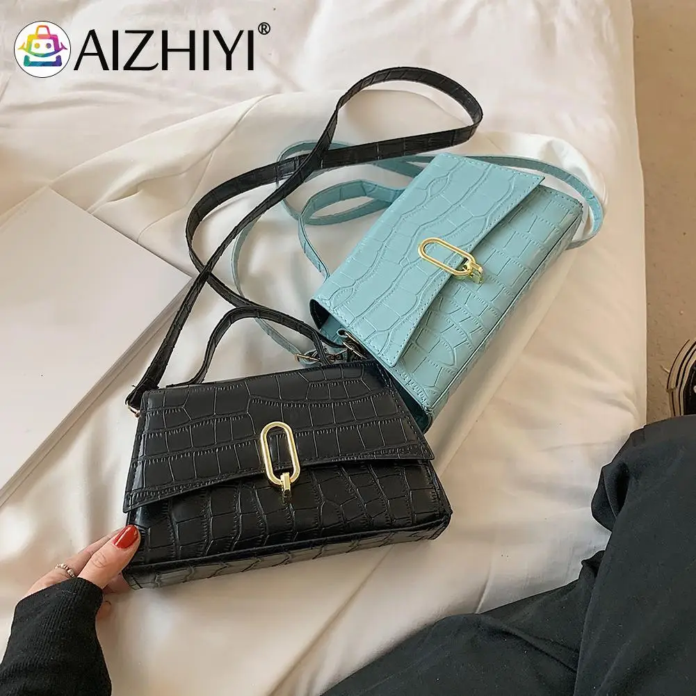 

Женская сумка через плечо, из искусственной кожи, с рисунком под аллигатора, 2021