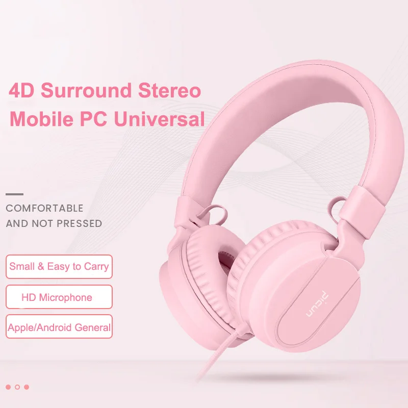 Симпатичные карамельные проводные наушники Детская Музыкальная гарнитура 3 5 мм