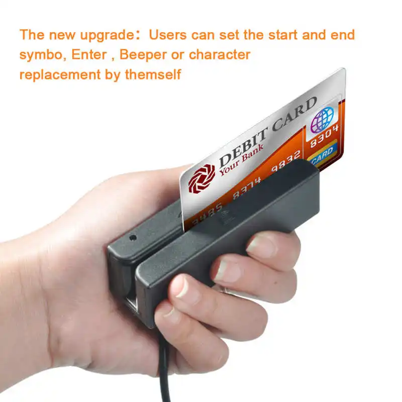 MSR580 Универсальный USB Магнитный кардридер 3 трека Mini Mag Hi-Co Swiper POS Reader Работает на
