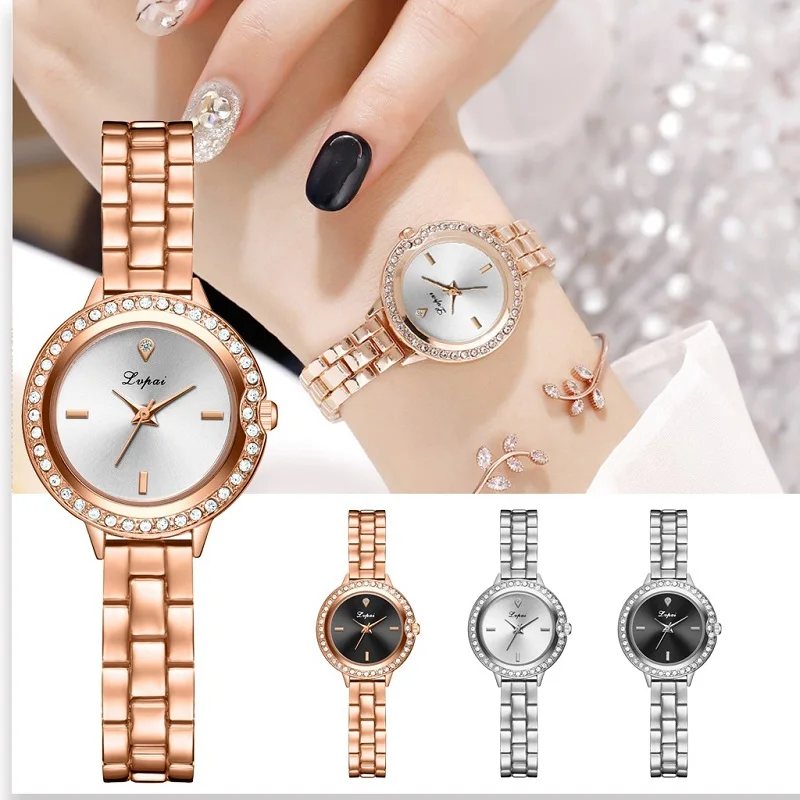 Женские кварцевые часы со стразами повседневные наручные в популярном